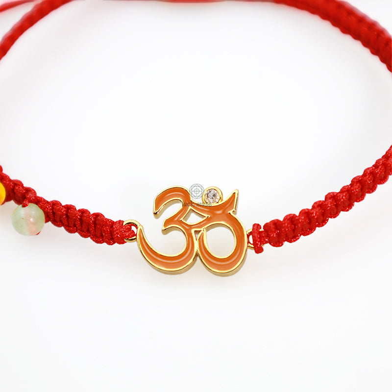 Tibetan Handmade OM Mindfulness Red String Bracelet by Luck Muse Shop - Image 9