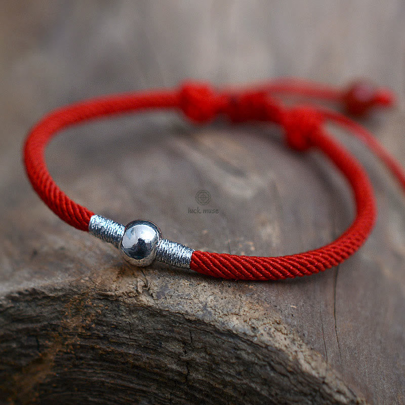 Luck Muse 925 Sterling Silver Lucky Bead Protective Red String Bracelet - Image 8