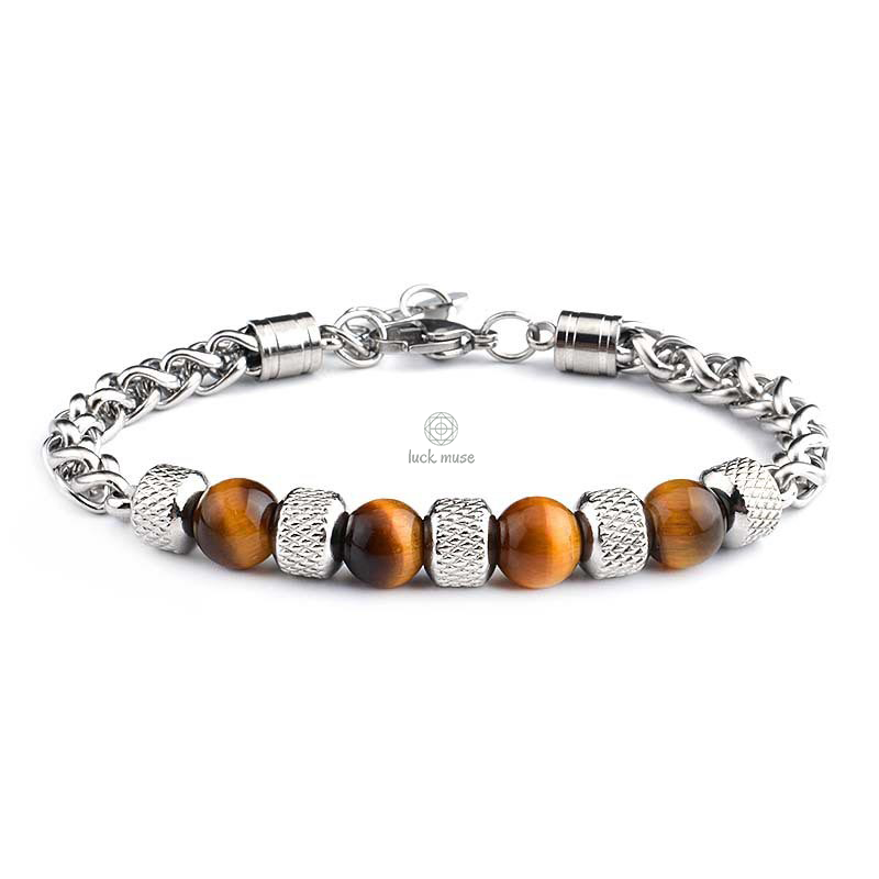 Luck Muse Black Onyx Tiger Eye Courage Bracelet - Image 3