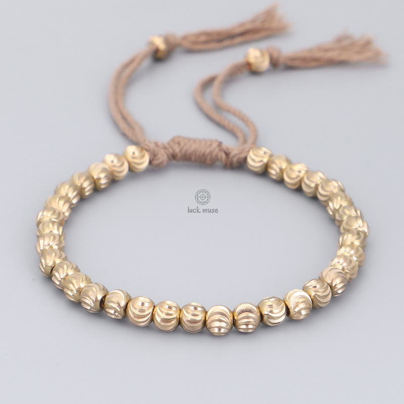 Tibetan Handmade Copper Bead Bracelet for Luck and Protection - Image 6