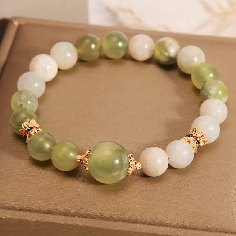 Green Grape Jade Buddha Bracelet for Abundance