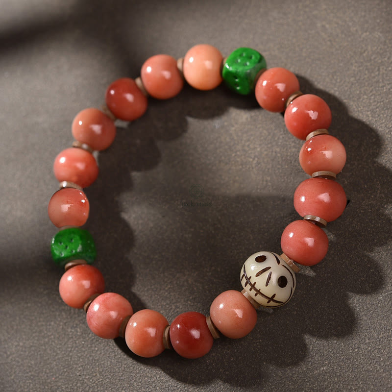 Tibetan Natural Camel Bone Dzi Bead Bodhi Seed Luck Bracelet with Luck Muse Charm - Image 4