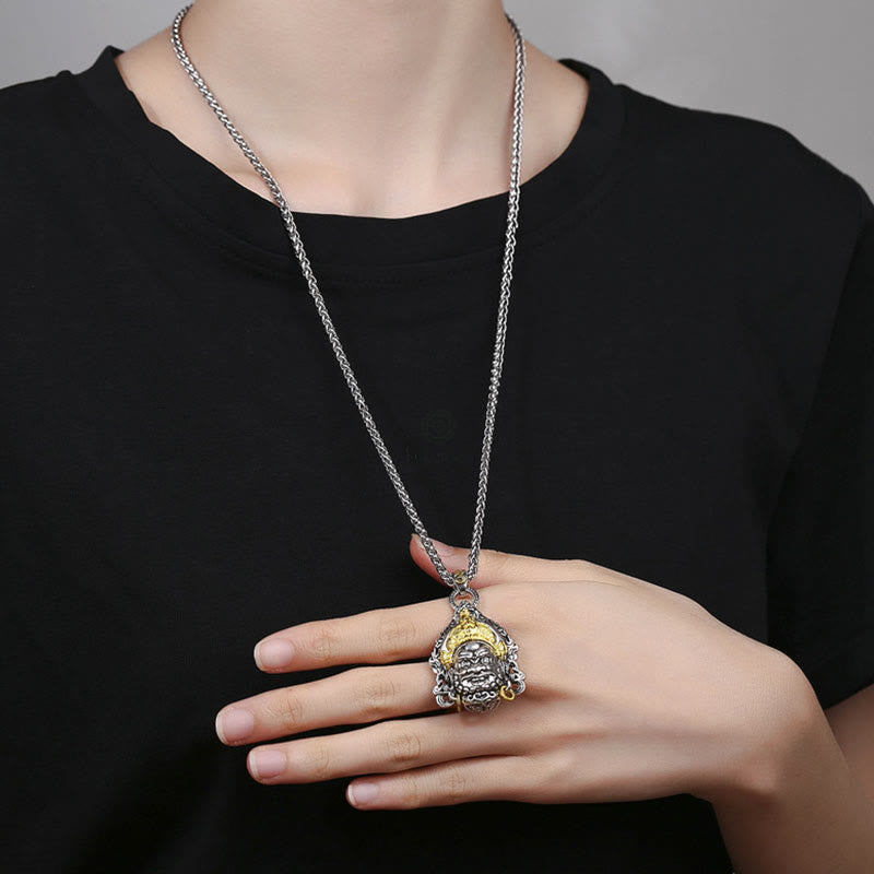 Yellow God of Wealth Luck Muse Amulet Copper Luck Necklace Pendant - Image 6