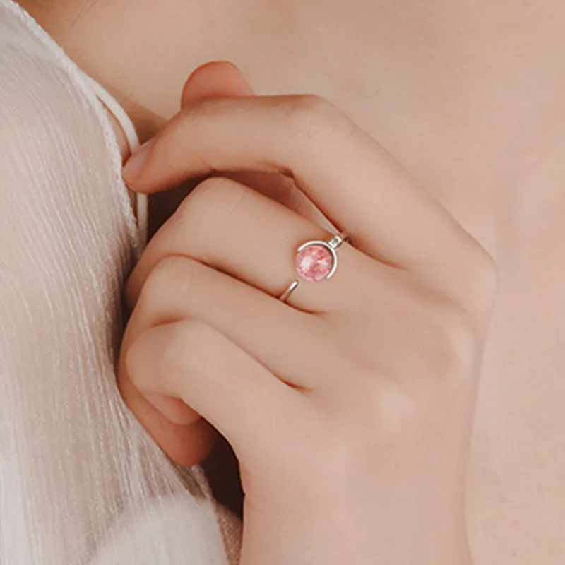 Pink Crystal Rotating Ring - Luck Muse Collection - Image 3