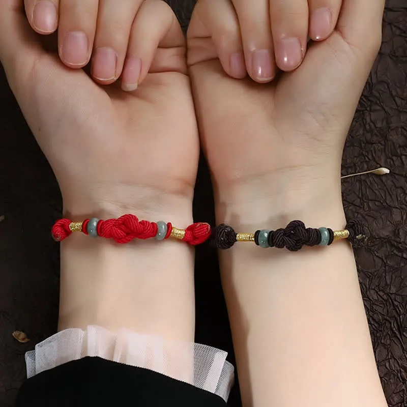 Red String Jade Fortune Knot Bracelet - Luck Muse Luck Braided String - Image 17