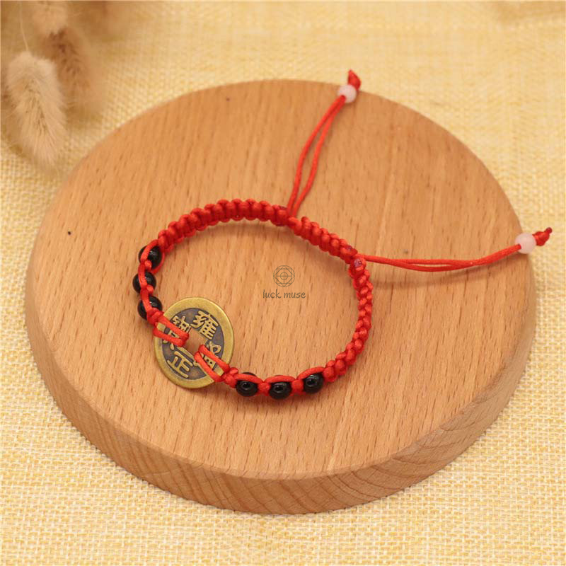 Copper Coin Fortune Red String Bracelet - Image 5