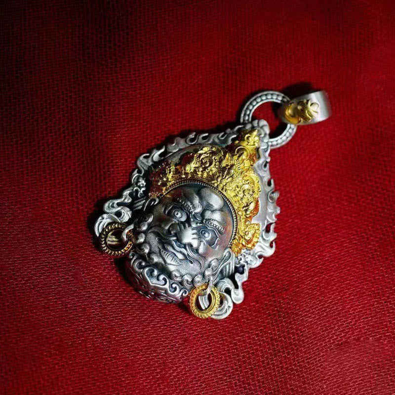 Yellow God of Wealth Luck Muse Amulet Copper Luck Necklace Pendant - Image 5
