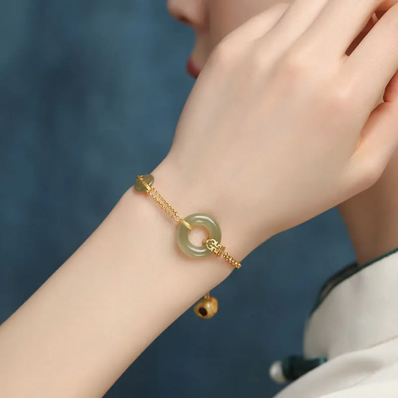 Round Jade Fu Character Prosperity Bracelet - Image 3