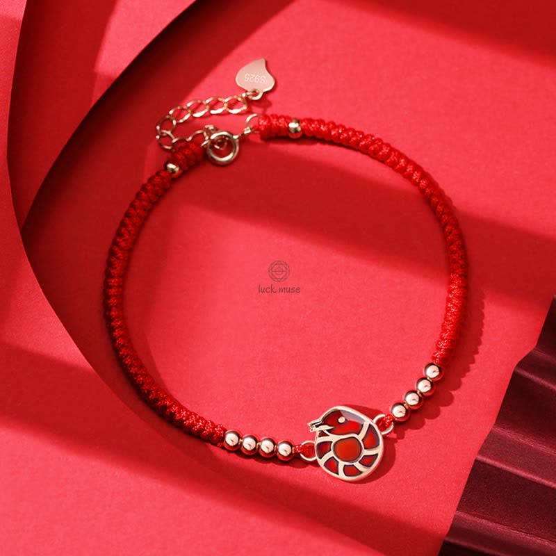 925 Sterling Silver Chinese Zodiac Luck and Faith Red String Bracelet - Image 14