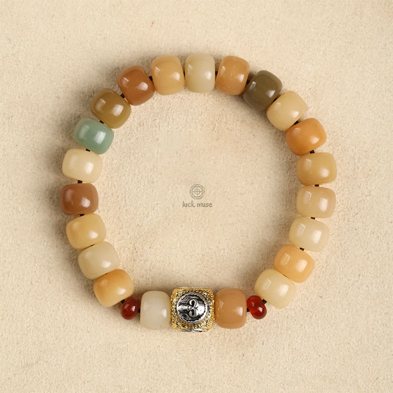Bodhi Seed Om Mani Padme Hum Wisdom Bracelet with Buddhist Citipati Design - Image 2