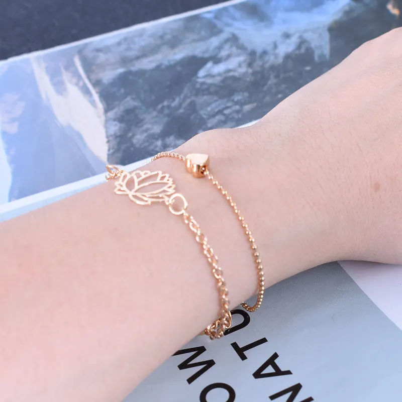Buddha Lotus Love Heart Bracelet Set - Image 5