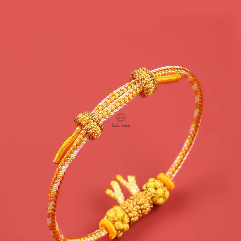 Braided Bracelet: Handmade Year of the Dragon Chinese Zodiac Luck Luck Muse - Image 8