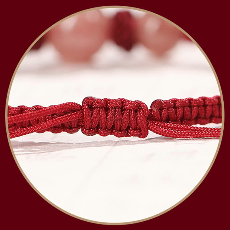 Natural Strawberry Quartz Crystal Love Red String Bracelet Anklet - Image 13