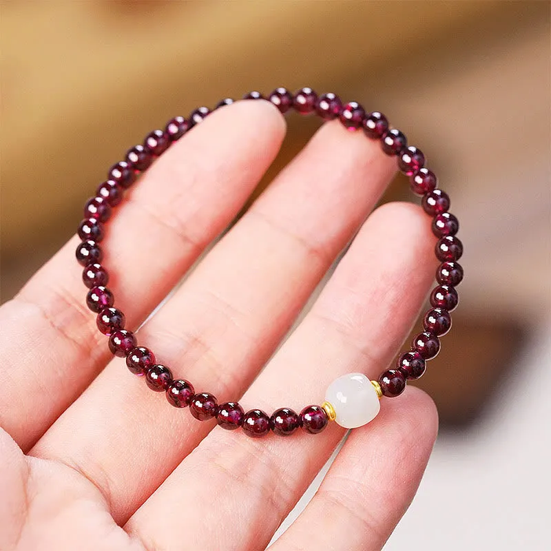 Luck Muse Garnet Jade Bead Purification Bracelet - Image 5