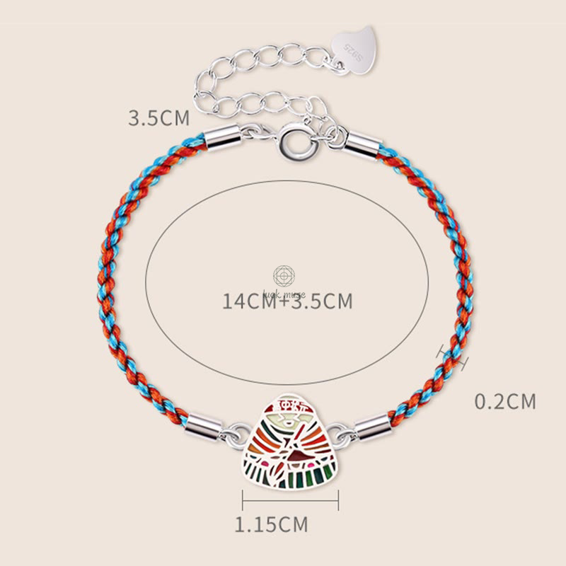 Luck Muse 925 Sterling Silver Multicolored Handcrafted Bracelet with Zongzi Pattern for Good Luck - Image 7