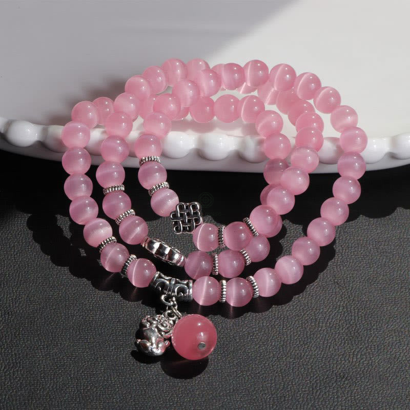Luck Muse Cat's Eye Pixiu Triple Wrap Bracelet - Energizing Support - Image 23