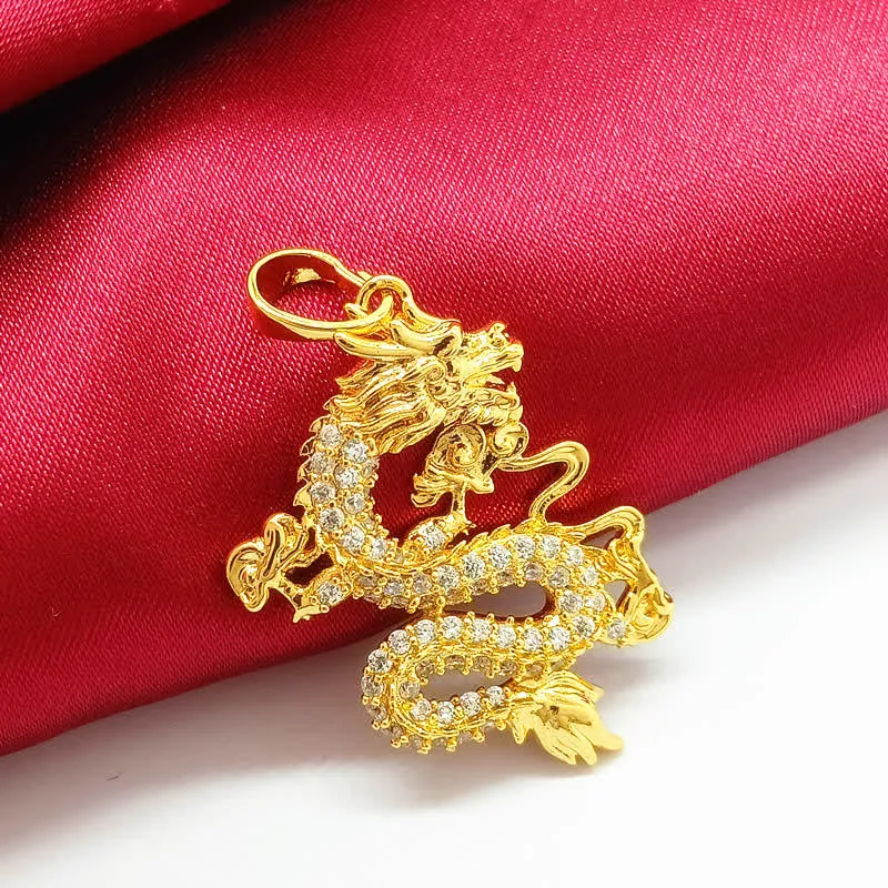 Gold Dragon Protection Necklace Pendant - Luck Muse Shop - Image 5
