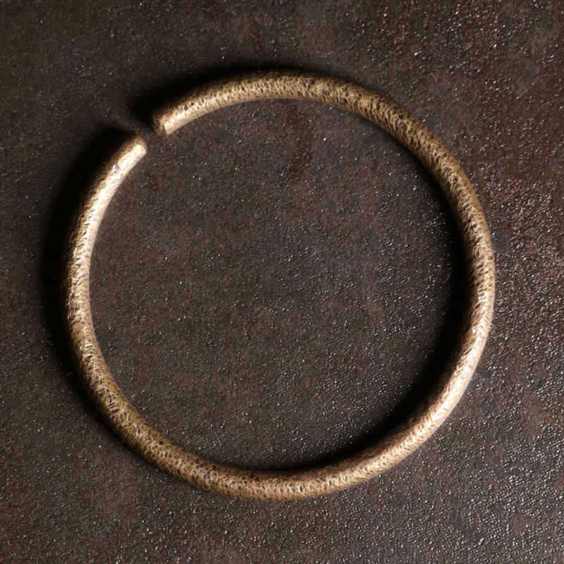 Copper Balance Adjustable Cuff Bracelet with Rustic Buddhist Stone Design - Image 3