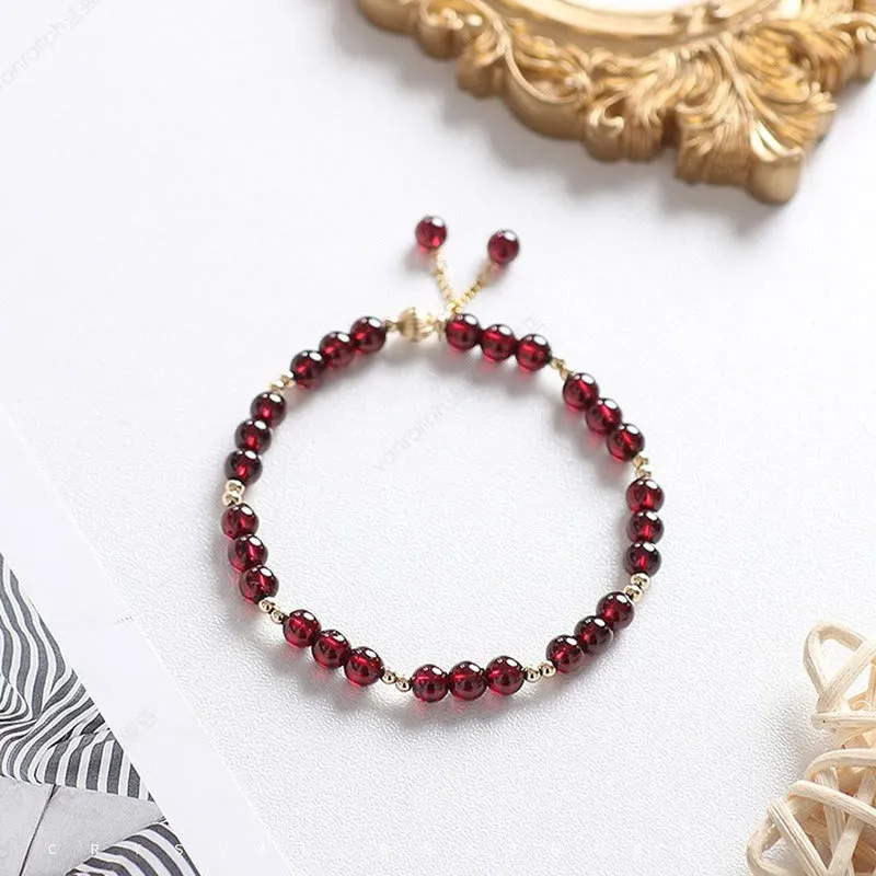 Luck Muse 14K Gold Garnet Calming Bracelet - Image 4