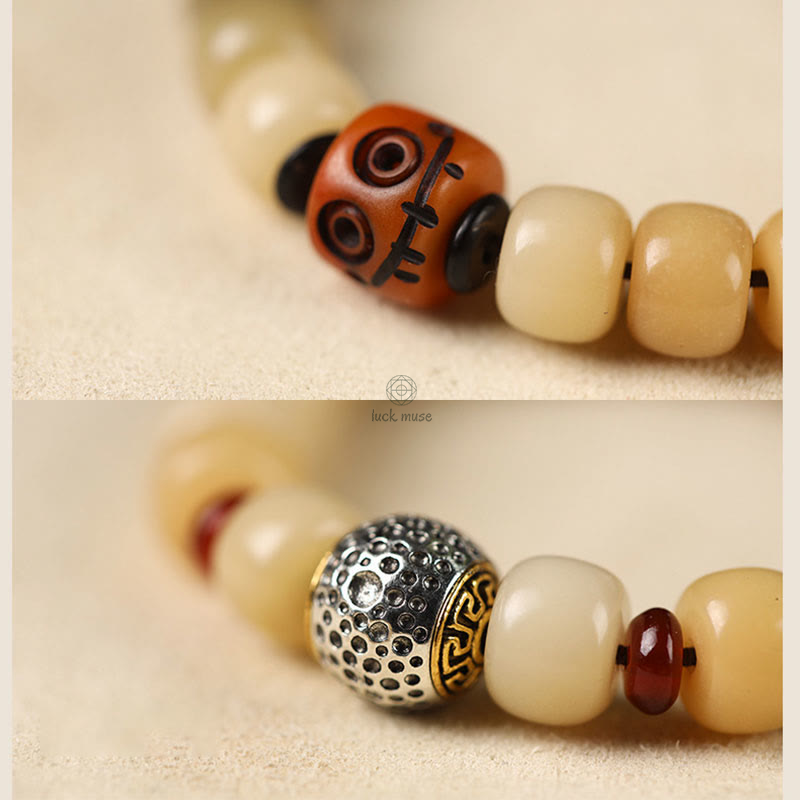 Bodhi Seed Om Mani Padme Hum Wisdom Bracelet with Buddhist Citipati Design - Image 15