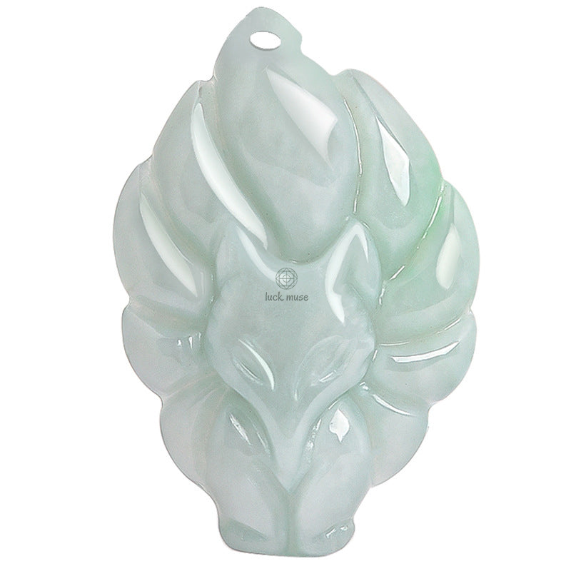 Natural Jade Nine-Tailed Fox Luck & Prosperity Necklace Pendant from Luck Muse Shop - Image 8