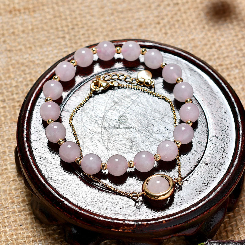 Sun Stone and Strawberry Quartz Crystal Bracelet for Positivity - Image 12