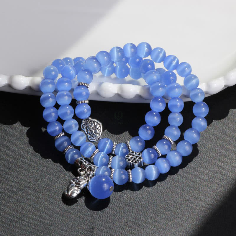Luck Muse Cat's Eye Pixiu Triple Wrap Bracelet - Energizing Support - Image 19