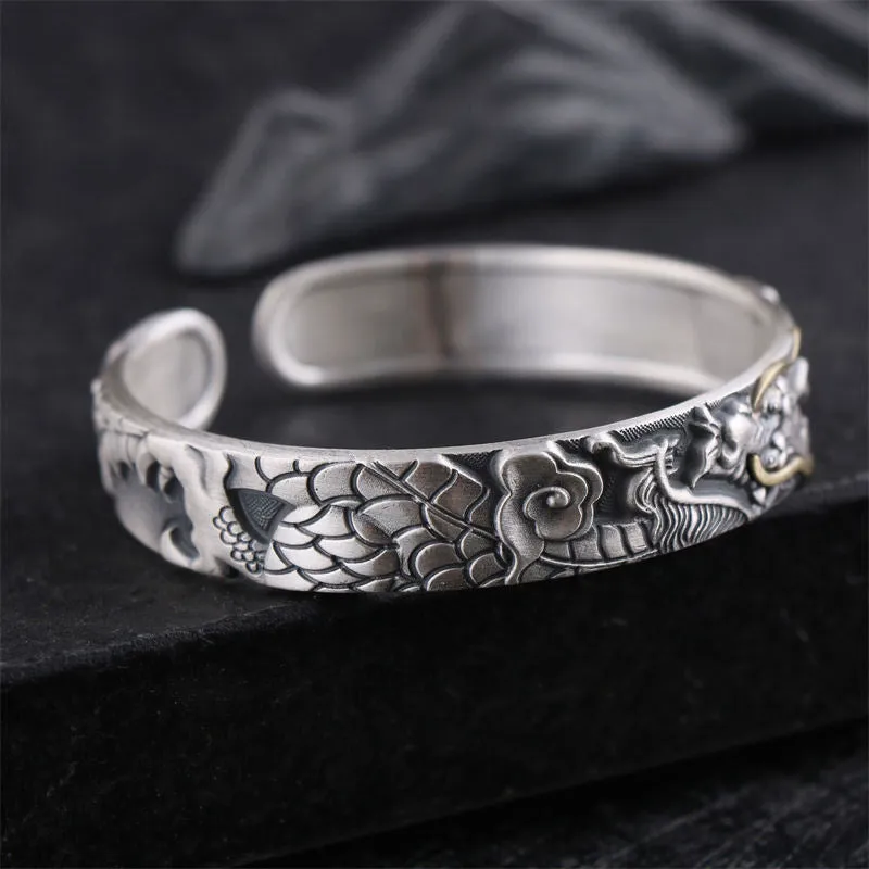 Luck Muse 999 Sterling Silver Dragon Protection Bracelet - Image 3