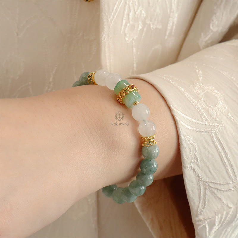 Jade Harmony Double-Layered Luck Muse Bracelet - Image 4