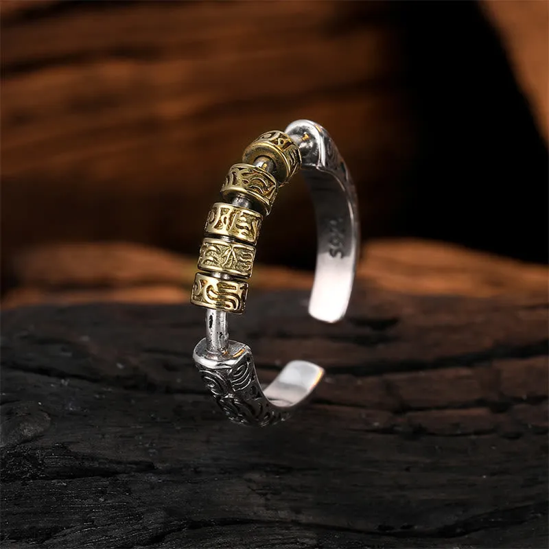 Luck Muse 925 Sterling Silver Tang Dynasty Floral Luck Energy Ring - Image 2