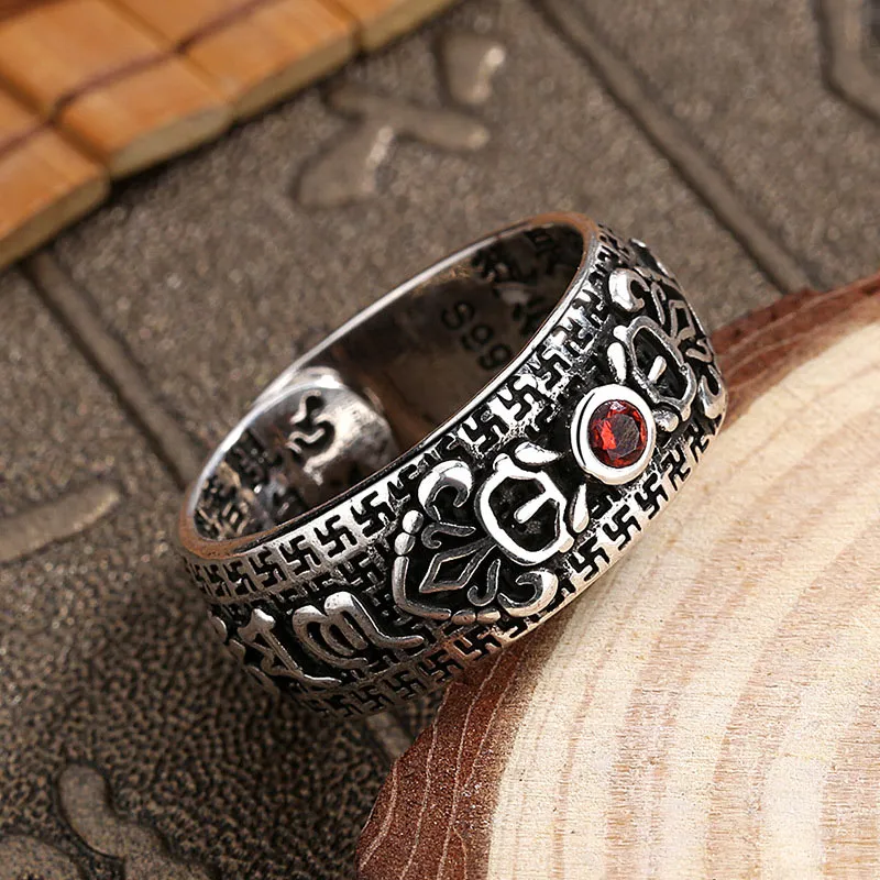 Tibetan Ruby Copper Wealth Ring by Luck Muse Shop - Image 4