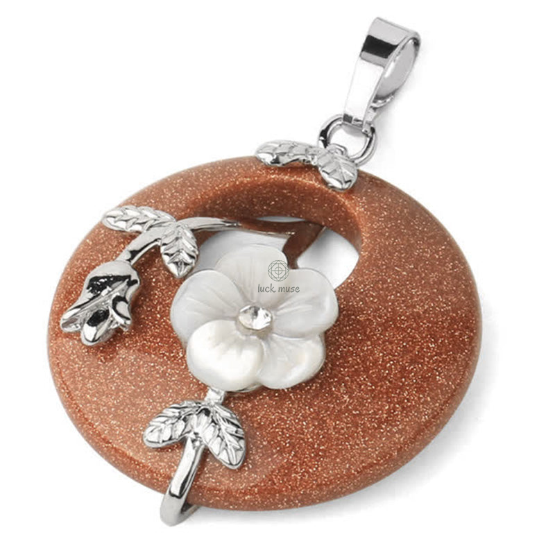 Luck Muse Crystal Amethyst Green Aventurine Flower Healing Necklace Pendant - Image 36