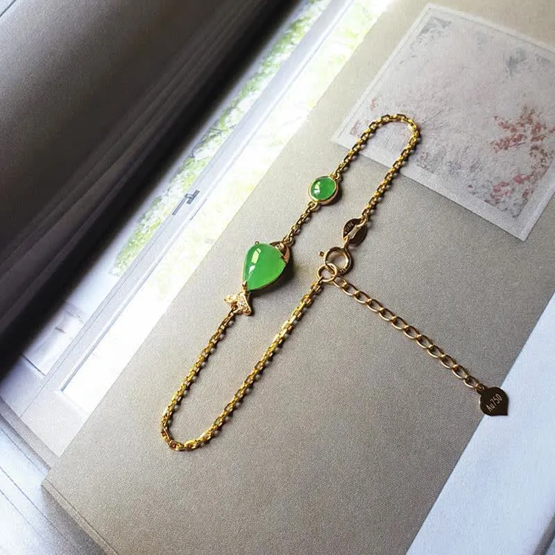 Green Chalcedony Koi Fish Courage Strength Bracelet from Luck Muse Shop - Image 3