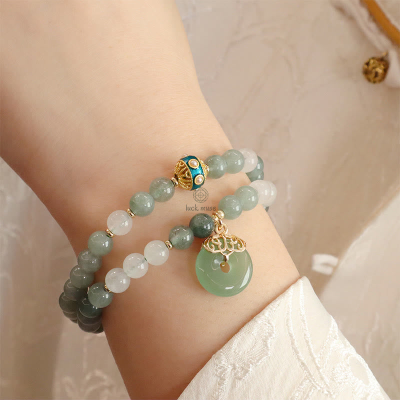 Jade Harmony Double-Layered Luck Muse Bracelet - Image 12