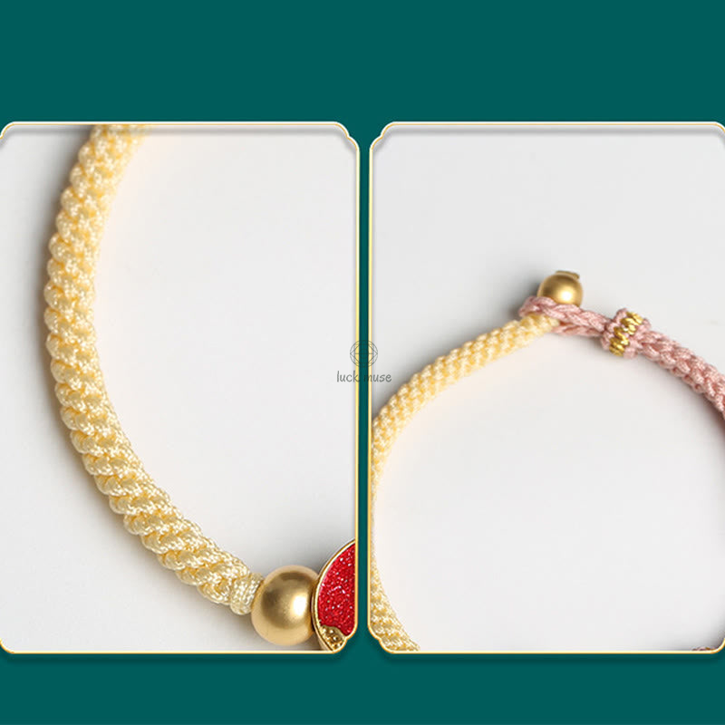 Luck Muse Handmade Luck Sea and Mountain Engraved Couple Bracelet with Two-Color String - Image 8