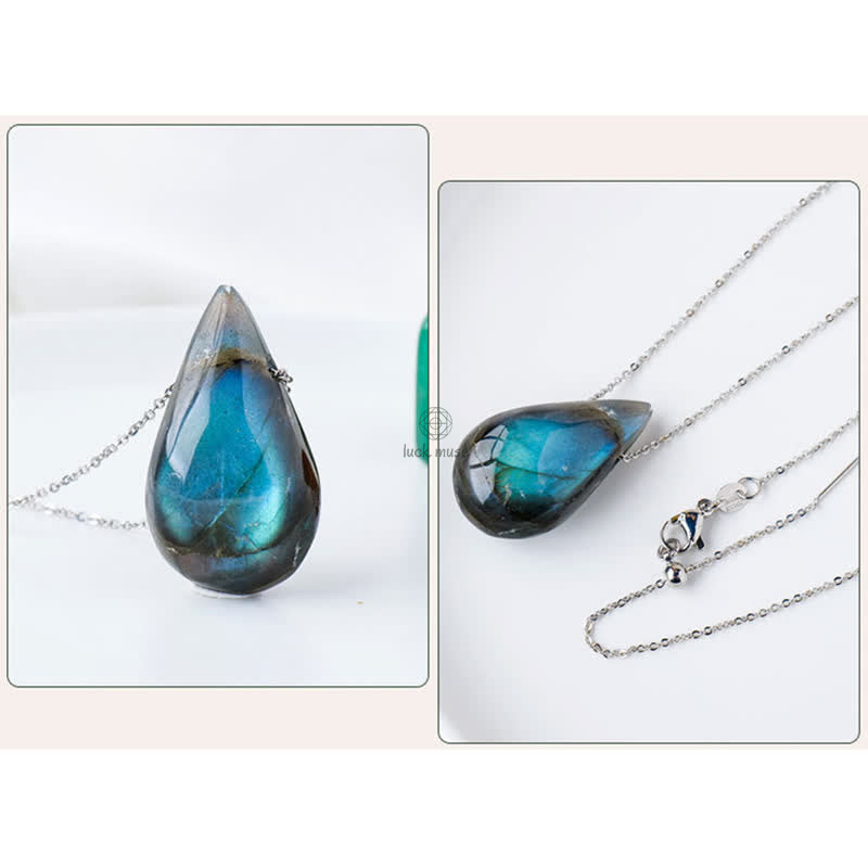 Labradorite Water Drop Healing Necklace - Image 8