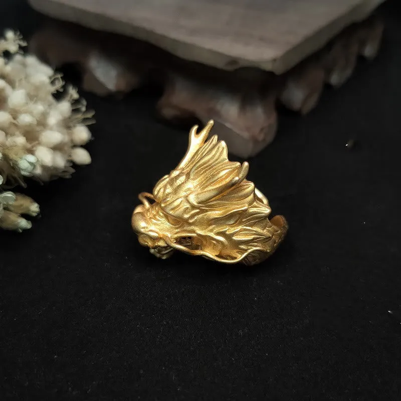 Golden Dragon Protection Ring with Luck Muse Luck - Image 3