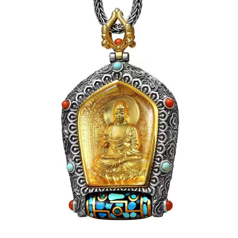 Chinese Zodiac Natal Buddha Thangka Prosperity Rotatable Dzi Bead Necklace Pendant from Luck Muse Shop - Image 11