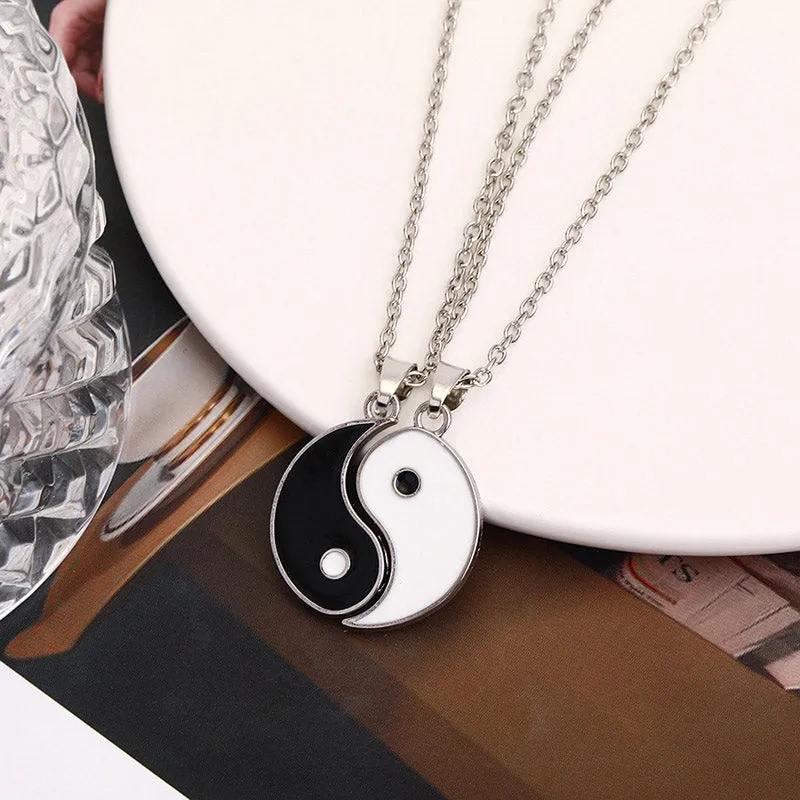Hematite Yin Yang Couple Pendant Necklace - Image 7