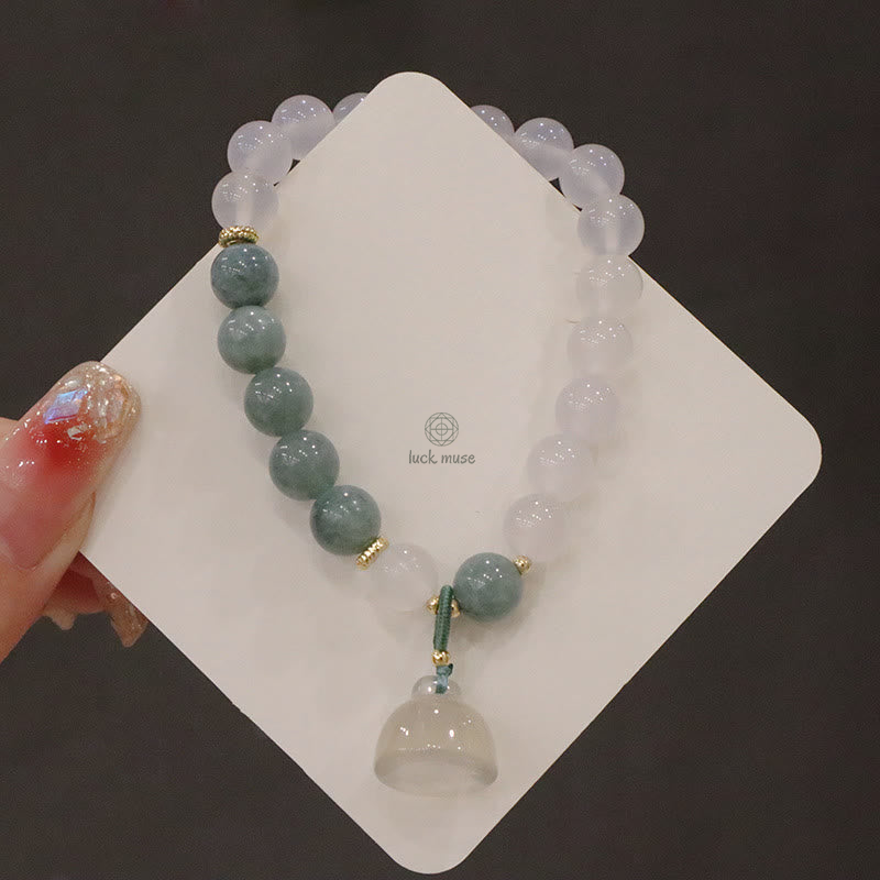Lotus Flower White Agate Luck Muse Protection Bracelet - Image 5
