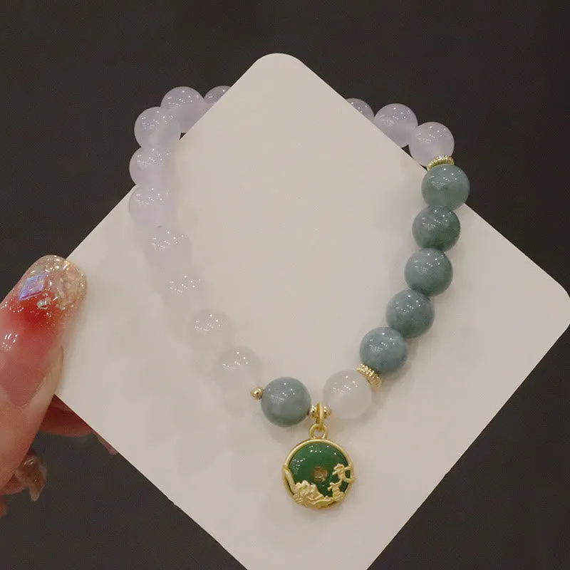 Lotus Flower White Agate Luck Muse Protection Bracelet - Image 11