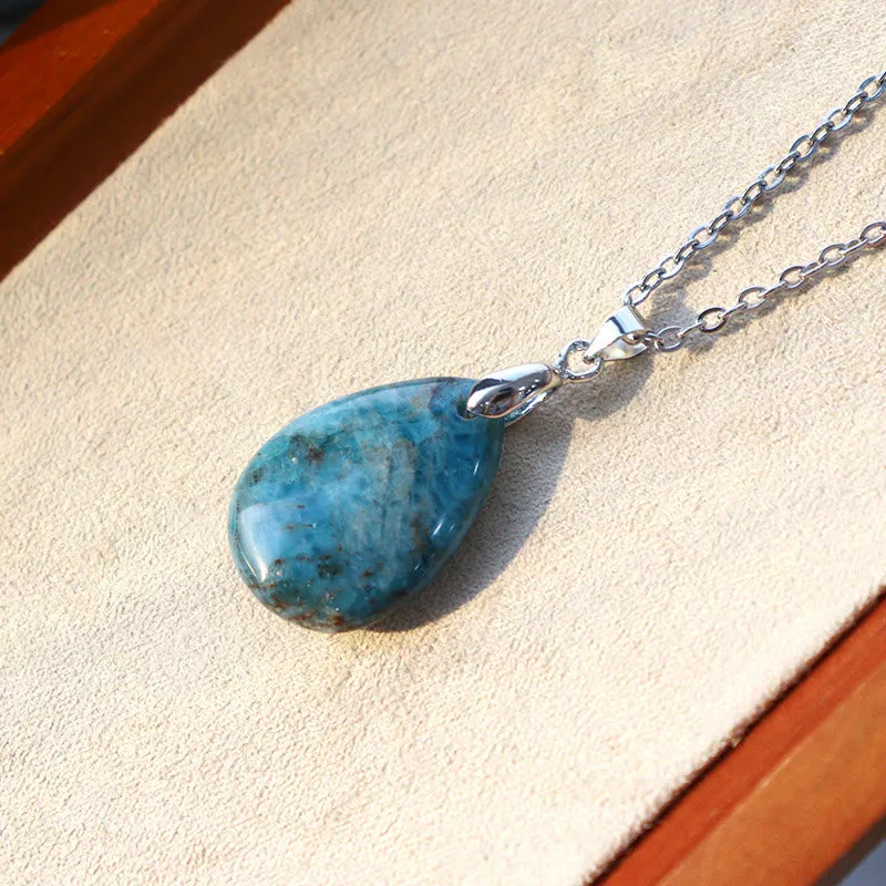 Luck Muse Natural Crystal Gemstone Water Drop Necklace Pendant - Image 39