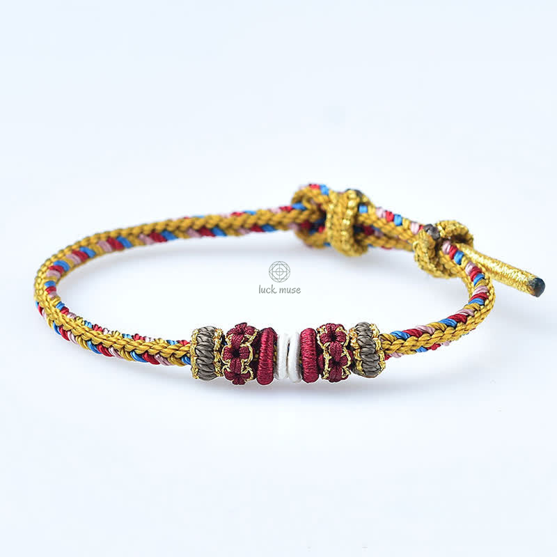 Handmade Dunhuang Color Samsara Knot Luck Reincarnation Knot Braid String Bracelet - Image 15