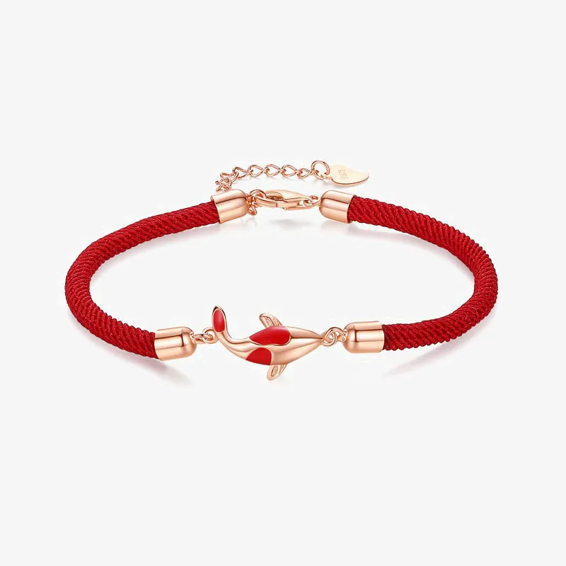 Braided Chain Couple Bracelet with Luck Muse, Koi Fish Symbolizing Luck and Wealth - Image 2