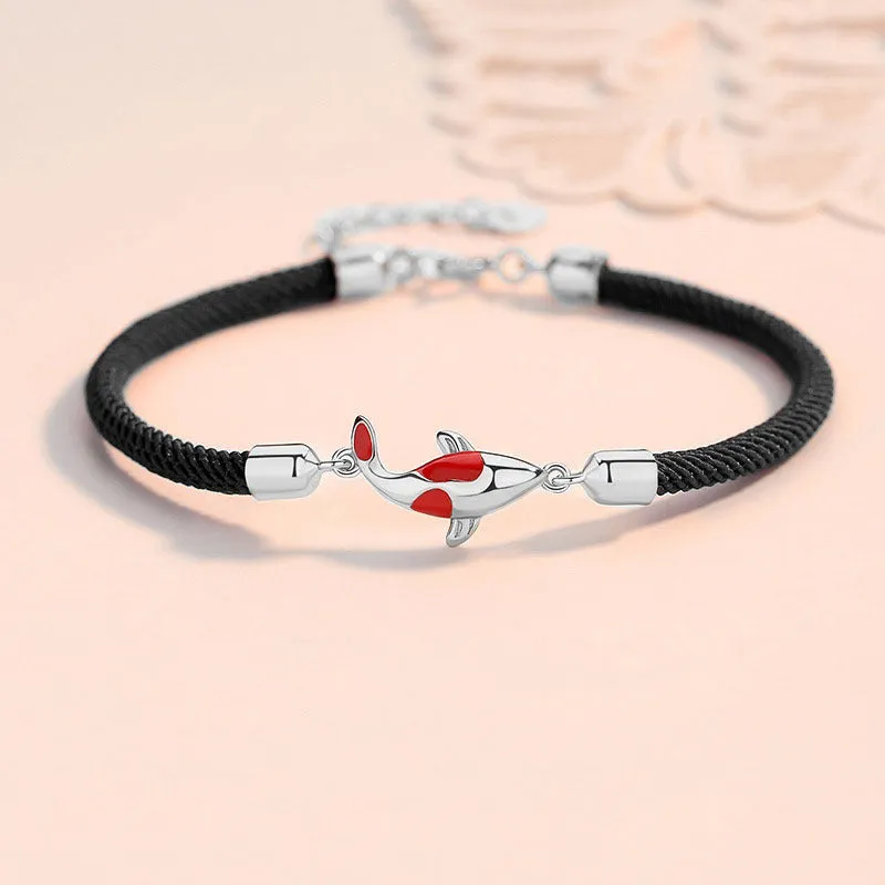 Braided Chain Couple Bracelet with Luck Muse, Koi Fish Symbolizing Luck and Wealth - Image 5