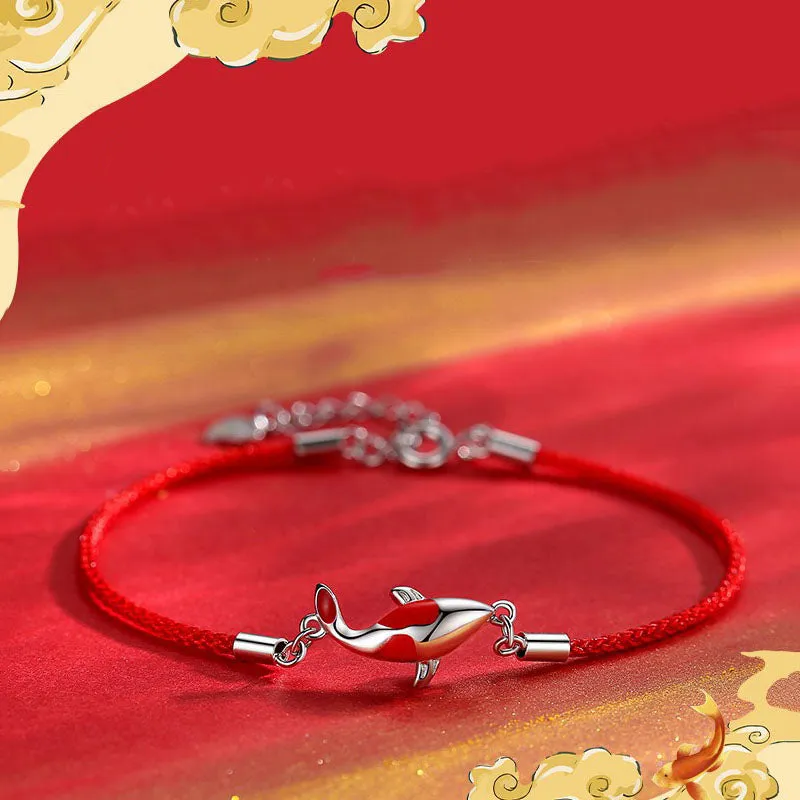 Braided Chain Couple Bracelet with Luck Muse, Koi Fish Symbolizing Luck and Wealth - Image 4