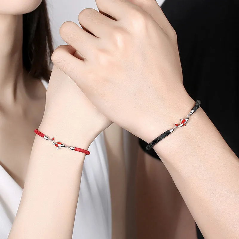 Braided Chain Couple Bracelet with Luck Muse, Koi Fish Symbolizing Luck and Wealth - Image 8