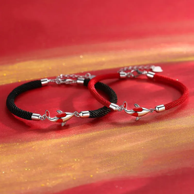 Braided Chain Couple Bracelet with Luck Muse, Koi Fish Symbolizing Luck and Wealth - Image 6
