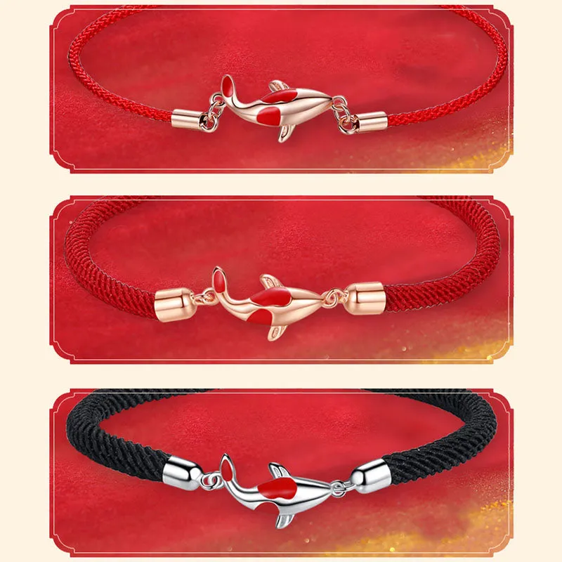 Braided Chain Couple Bracelet with Luck Muse, Koi Fish Symbolizing Luck and Wealth - Image 9