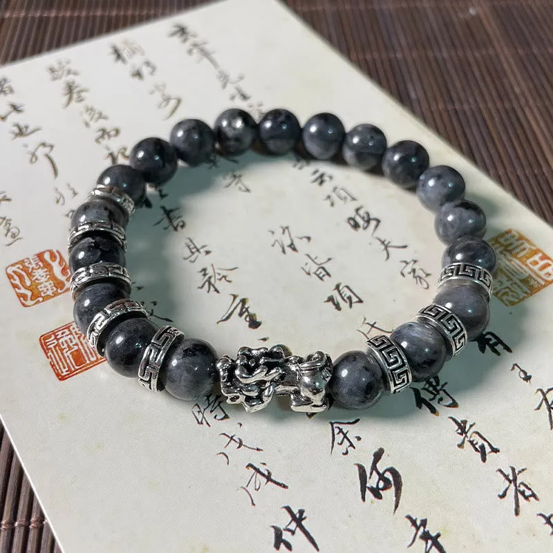 Black Glitter Stone PiXiu Buddha Power Bracelet - Image 5